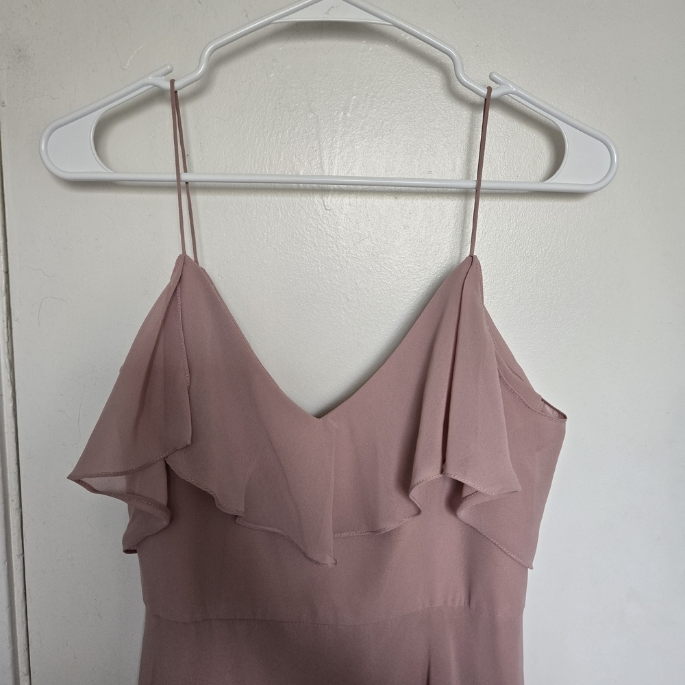 Jenny Yoo Mila Gown Woodrose Pink Chiffon Bridesmaid Dress Size 4 Convertible - Picture 5 of 11